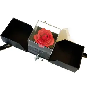 Eternal Flower Gift Box Rose Flower Box Necklace Box Jewelry Packaging Box Valentine's Day Gift Box