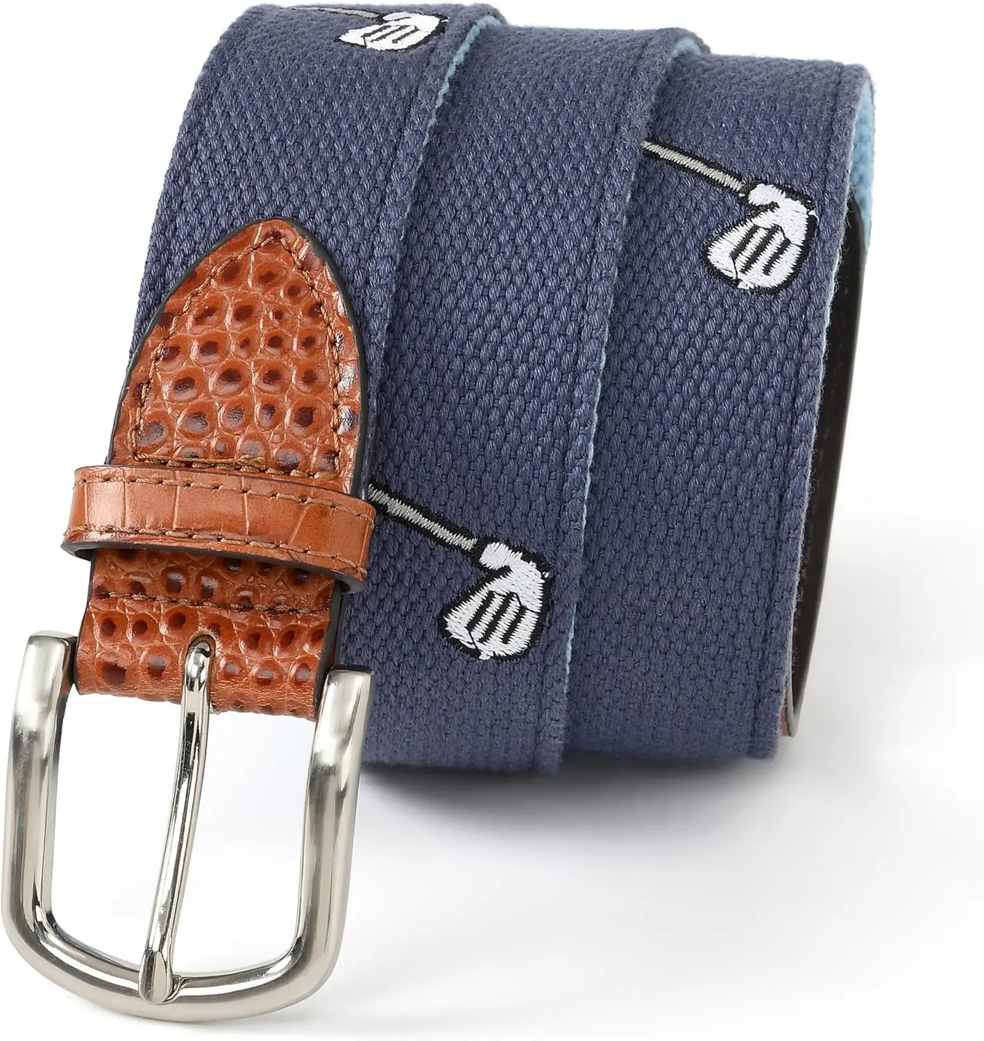 Blue Belt With Golf Club Embroidery