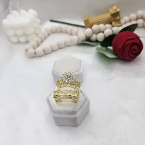 LaYaiBoutique #2448 Duo Engagement Ring 14k Gold Plated High Quality