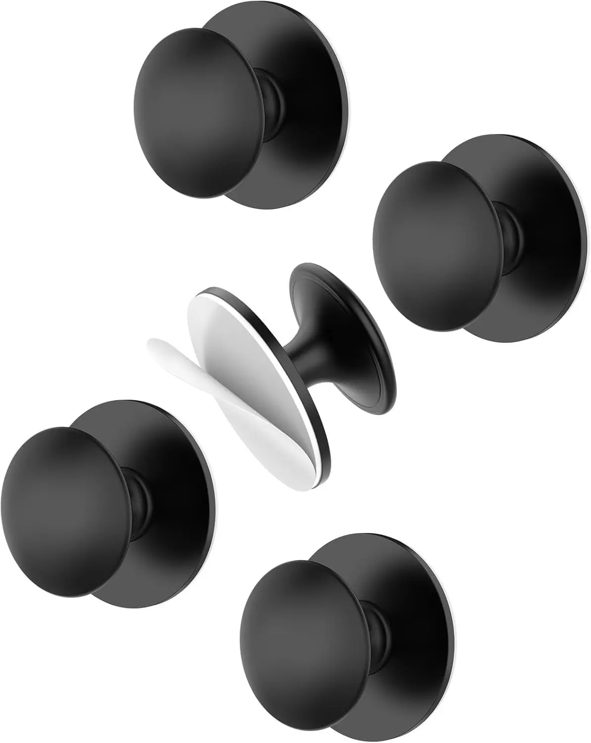40 Pack Black Self-Adhesive Cabinet Knobs, Self-Stick Hardware Kitchen Cabinet Handles, No-Punch Peel and Stick Drawer Knobs for Refrigerators, Dressers, Windows, Closets
