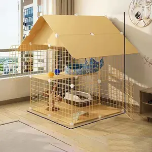 Cat Cage Villa Apartment Home Cat House with Toilet, Special Price Dual Layer Indoor Large Space Pet Supplies, Baby Cats Cat Shelter