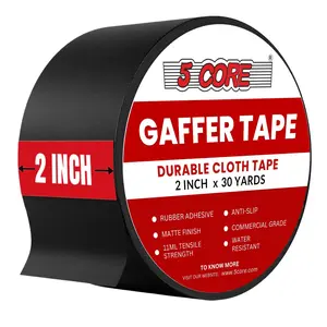 5 Core Gaffers Tape 2 Inch 30 Yards Professional Black Pro Gaff Tape Non Reflective Water Resistant