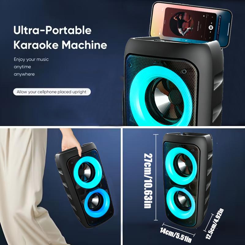 Portable Outdoor   High-Power Subwoofer RGB Atmospheric Lighting Effects Supports , USB, MIC, AUX, TWS Versatile for Indoor/Outdoor Settings Ideal for Camping, Gatherings, Family Parties,  Perfect Holiday Gift Audio Wireless Bluetooth Speaker