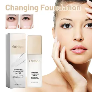 Eelhope Moisturizing Foundation Liquid, Long-Lasting Natural Lightweight Makeup, Covers Skin Imperfections, Replaceable, SPF 15, Light to Medium Tone