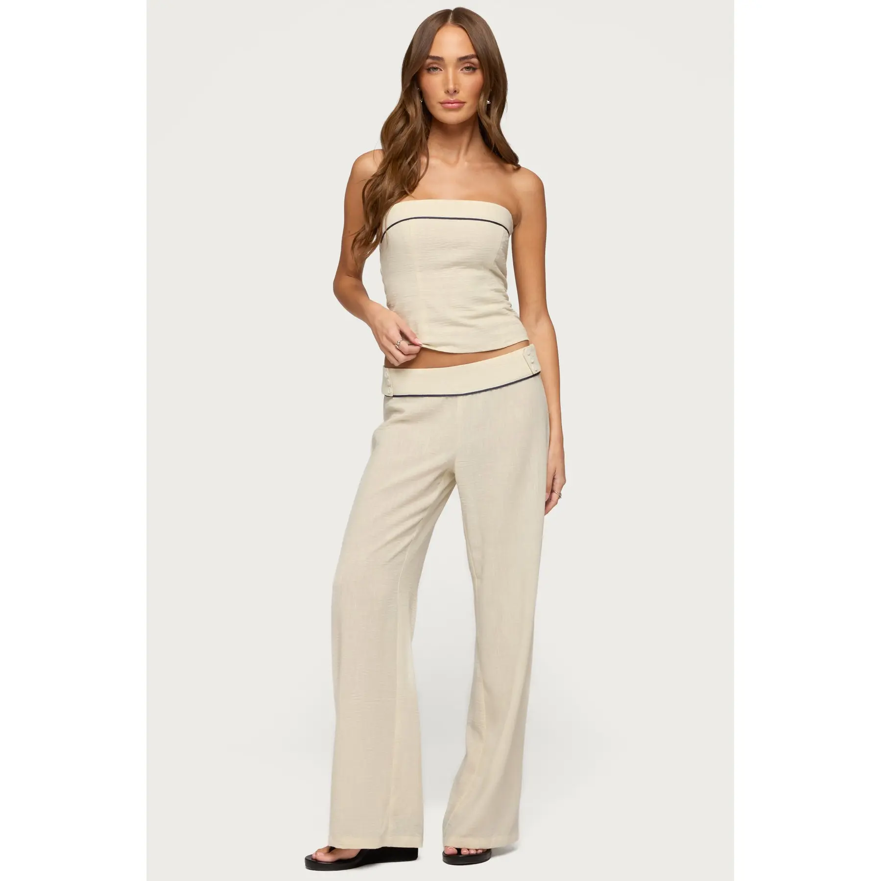 Dorine Contrast Woven Pants