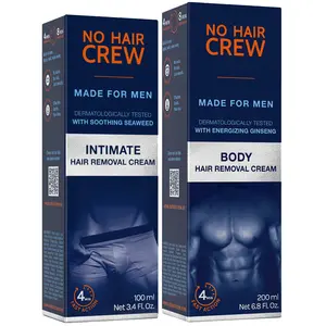 No Hair Crew Body Hair Removal Cream and Intimate Hair Removal Cream Bundle
