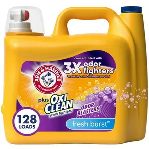 ARM & HAMMER Plus OxiClean Odor Blasters Fresh Burst, 128 Cargas Detergente Líquido para Ropa