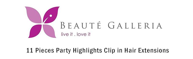 Beaute Galleria Bundle 11 Pieces Single Color 21 Inches Straight Party Highlights Clip In Synthetic Hair Extensions Cosplay Comic Con Halloween Costume (Red)