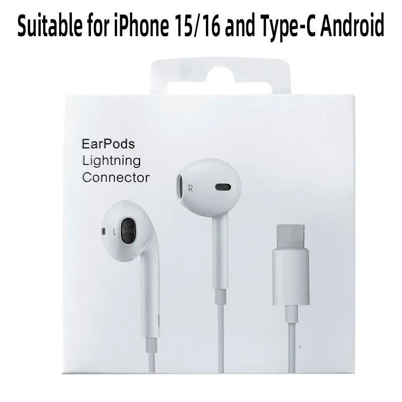 Wired In-Ear Headphones with 9D Stereo Sound, Built-In Microphone, Wired Controls, Plug-And-Play Functionality, Compatible with iPhone & Android Smartphones, Comfortable for Travel & Study, Festive Party Gift