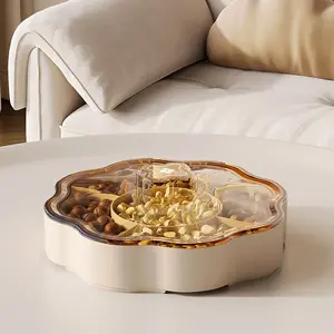 Luxury Fruit Tray with Lid, Candy Box for Home Use, Snack Storage Dish, Dried Fruit Container, Nut Organizer, Reusable Snack Container, Fruit Storage Containers