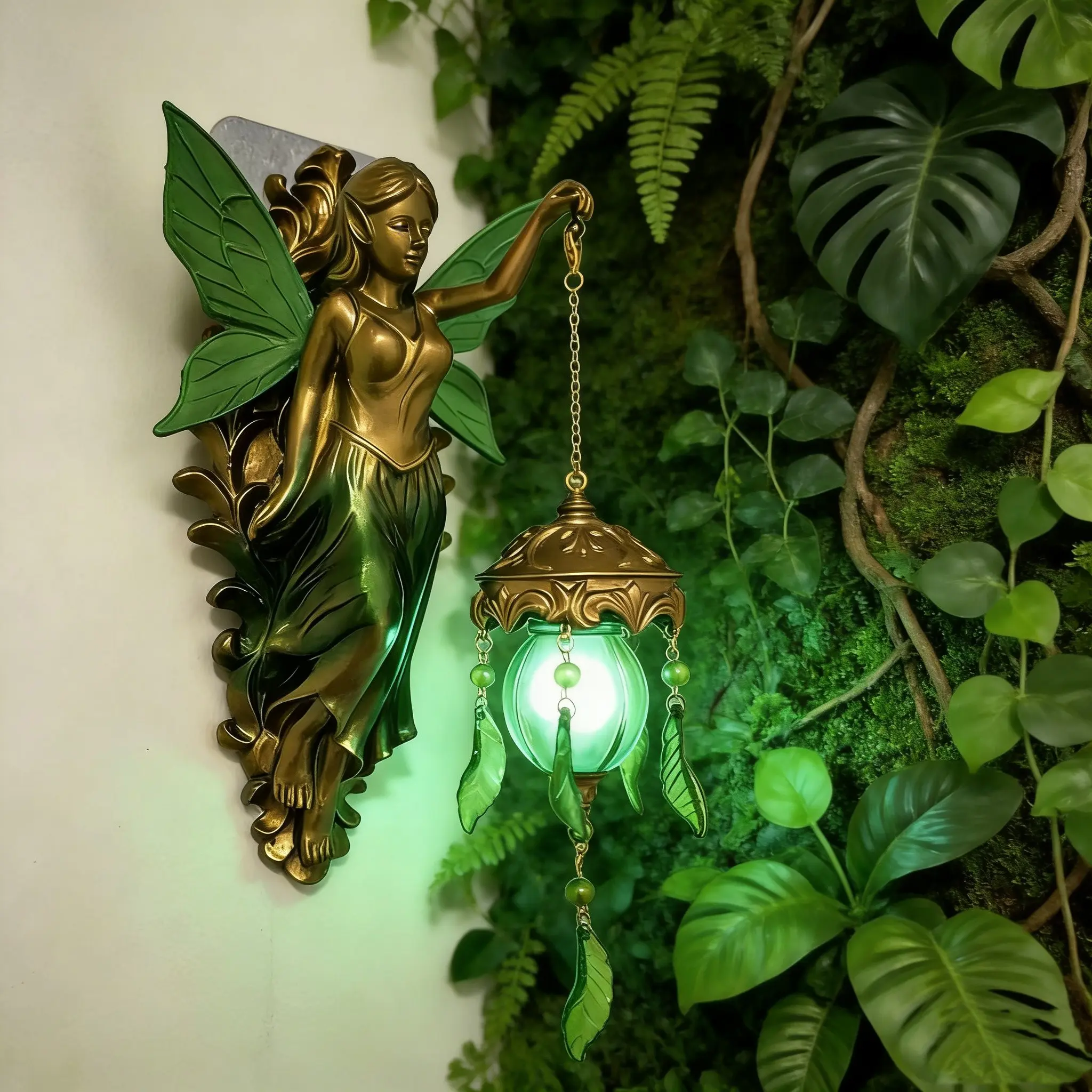 Elf Wing Wall Lamp Battery Powered Vintage Style Resin Hanging Decor, Bedroom Living Room Home Garden Decoration Scene Atmosphere Lights Indoor Wall Light