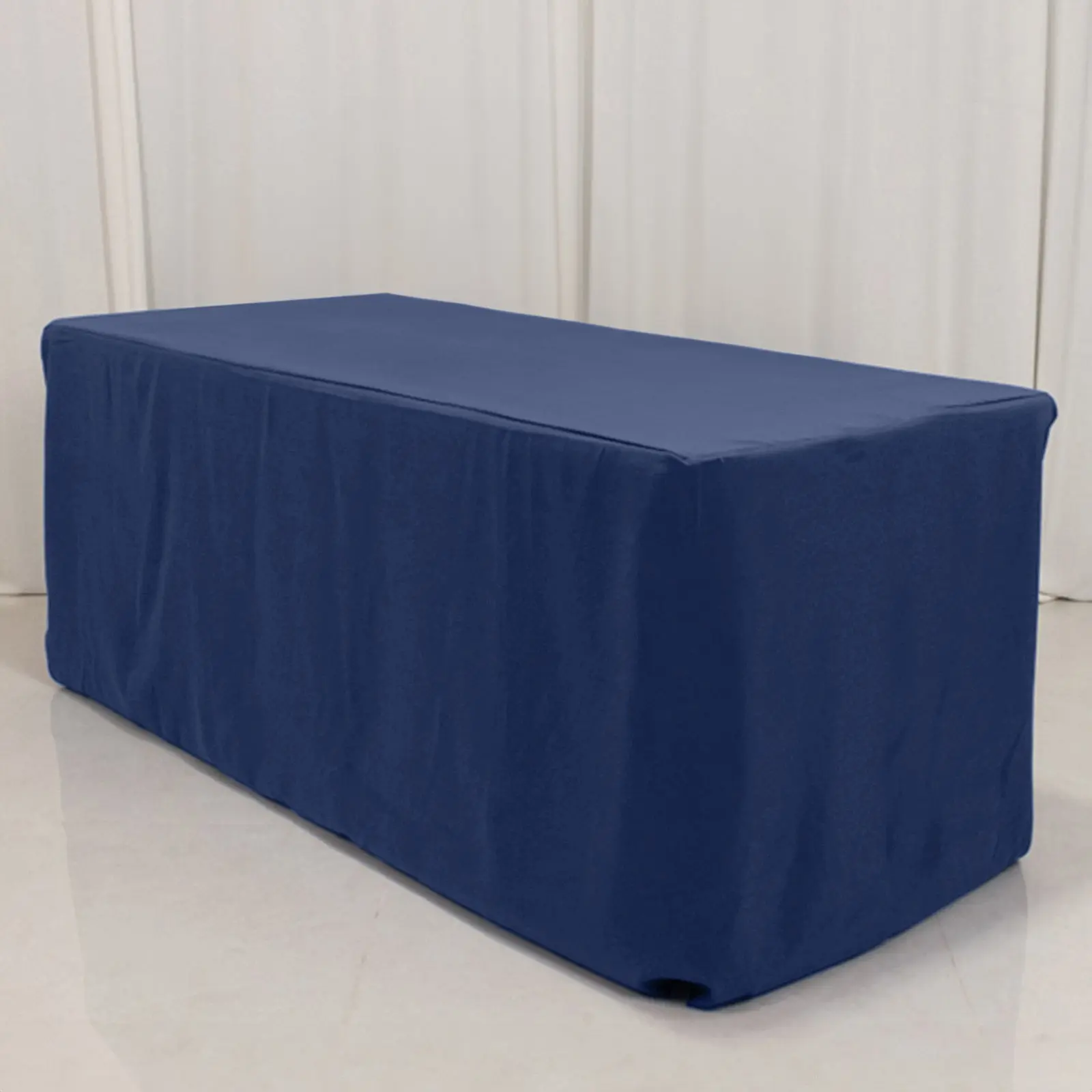 6ft Navy Blue Premium 220GSM Polyester Rectangle Fitted Tablecloth - Durable, Portable, Machine Washable Outdoor Cover for Weddings, Ceremonies, Picnic & Garden Dining, Picnic Table Cover, Ceremony
