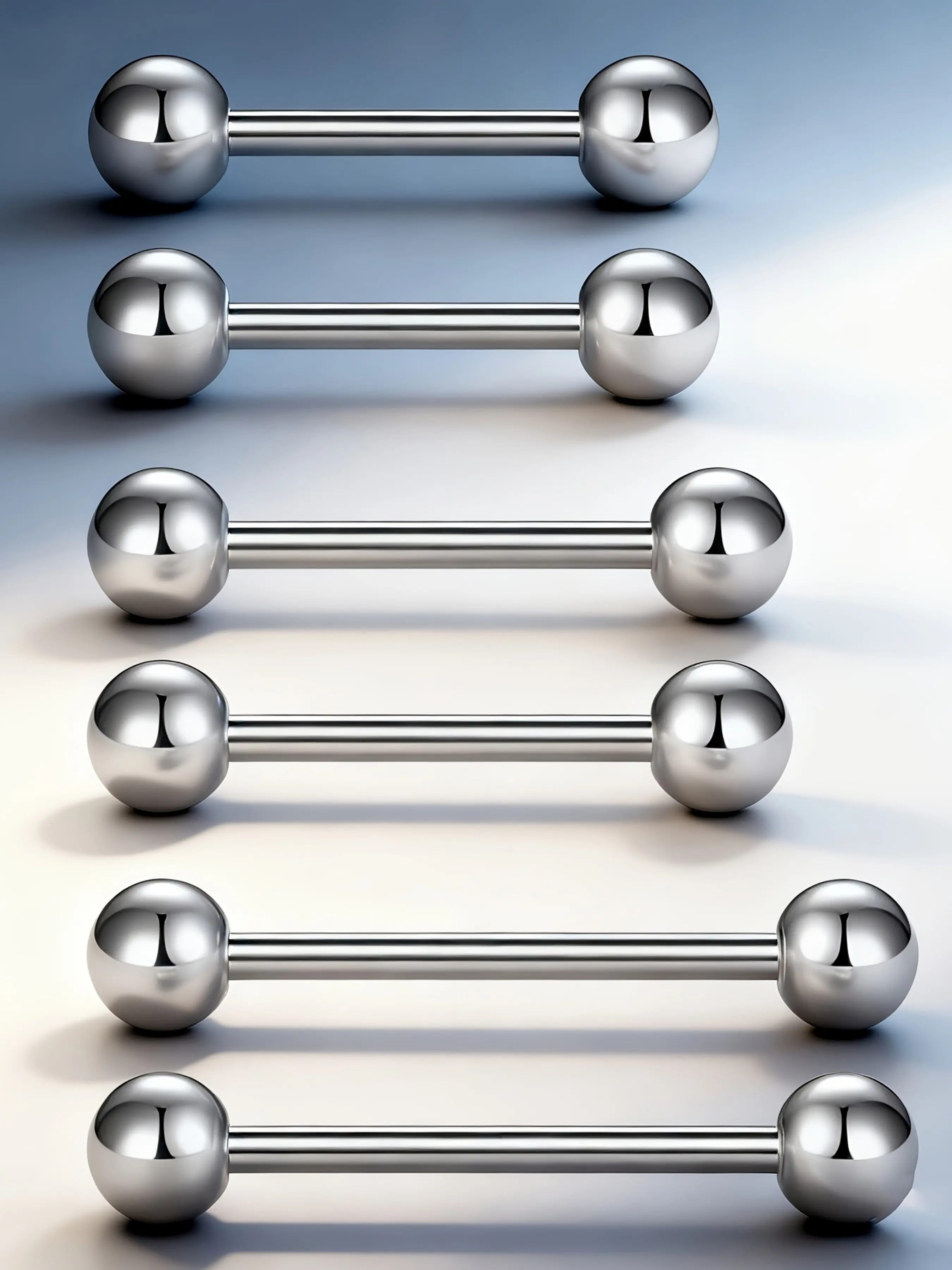 3 Pairs 14g Stainless Steel Tongue Piercing Barbell, 12mm 14mm 16mm Sizes, Durable Stylish Design, Daily Wear, Vacation, Valentine's Day, Body Piercings Set, Body Jewelry