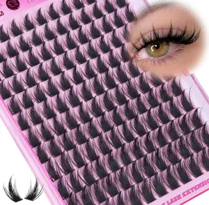 ALICE Manga Lash Clusters Wispy Cluster Eyelash Extensions with Spikes Anime Natural Eyelash Clusters Individual Lashes DIY at Home (144pcs/10-18mm/CD- Curly)