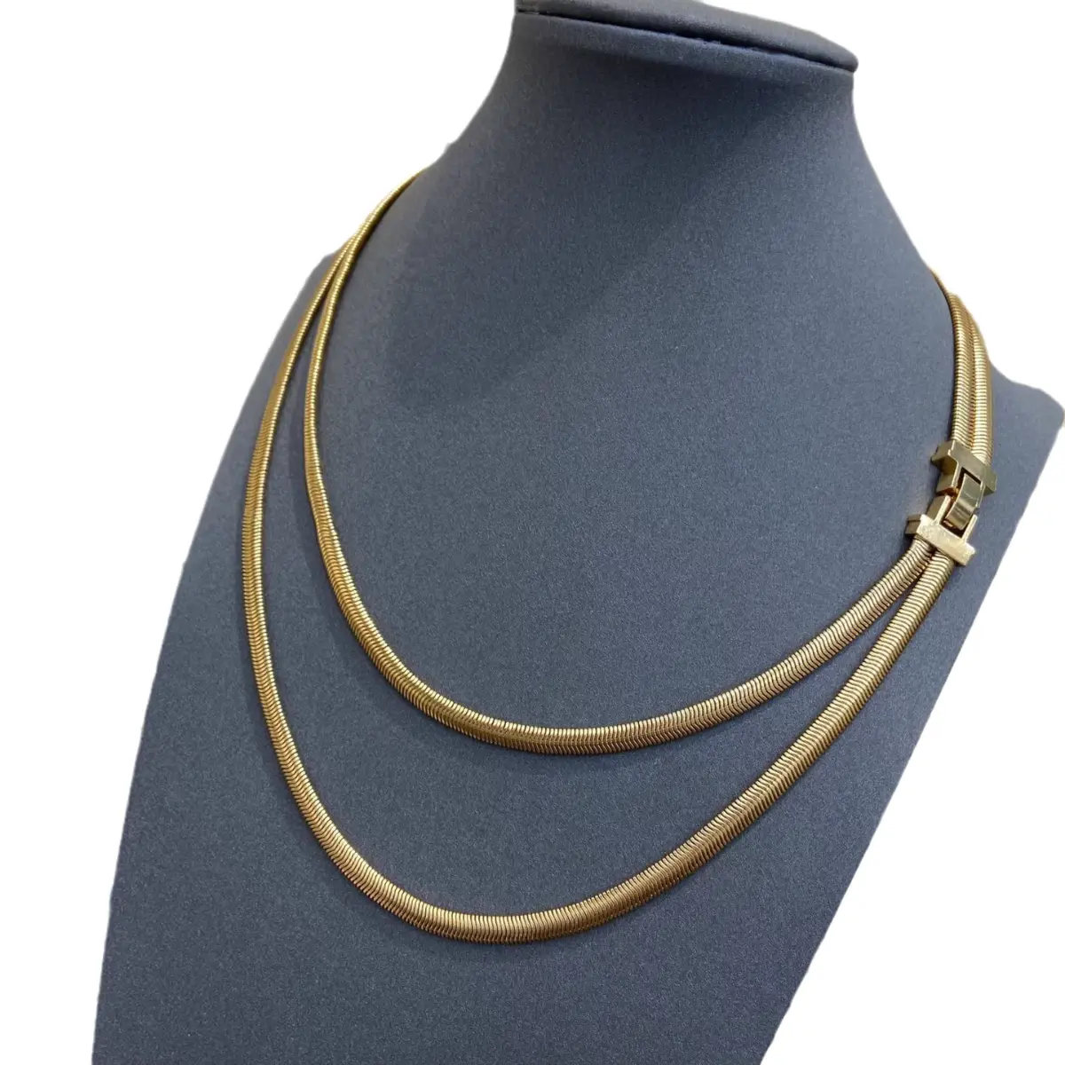 Herringbone Necklace 90s Vacuum Plating Multilayer Women Gold Color Chain Elegant Double Layer Sweater Chains Individual Package Punk Necklace mother day