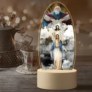 Faith Theme Acrylic Night Light for Christian Believers, Ideal for Bedroom Bathroom Kitchen Meditation Space Study Area, Decorative Night Light, Ambient Decor Lighting