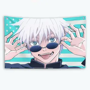 Gojo Satoru American Flag Anime JJK: Jujutsu Kaisen Banner Outdoor Decor Decoration Garage Flags Tapestry Flaga