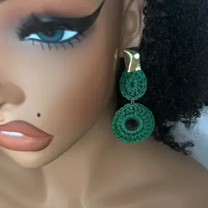 Yarn stainless earrings