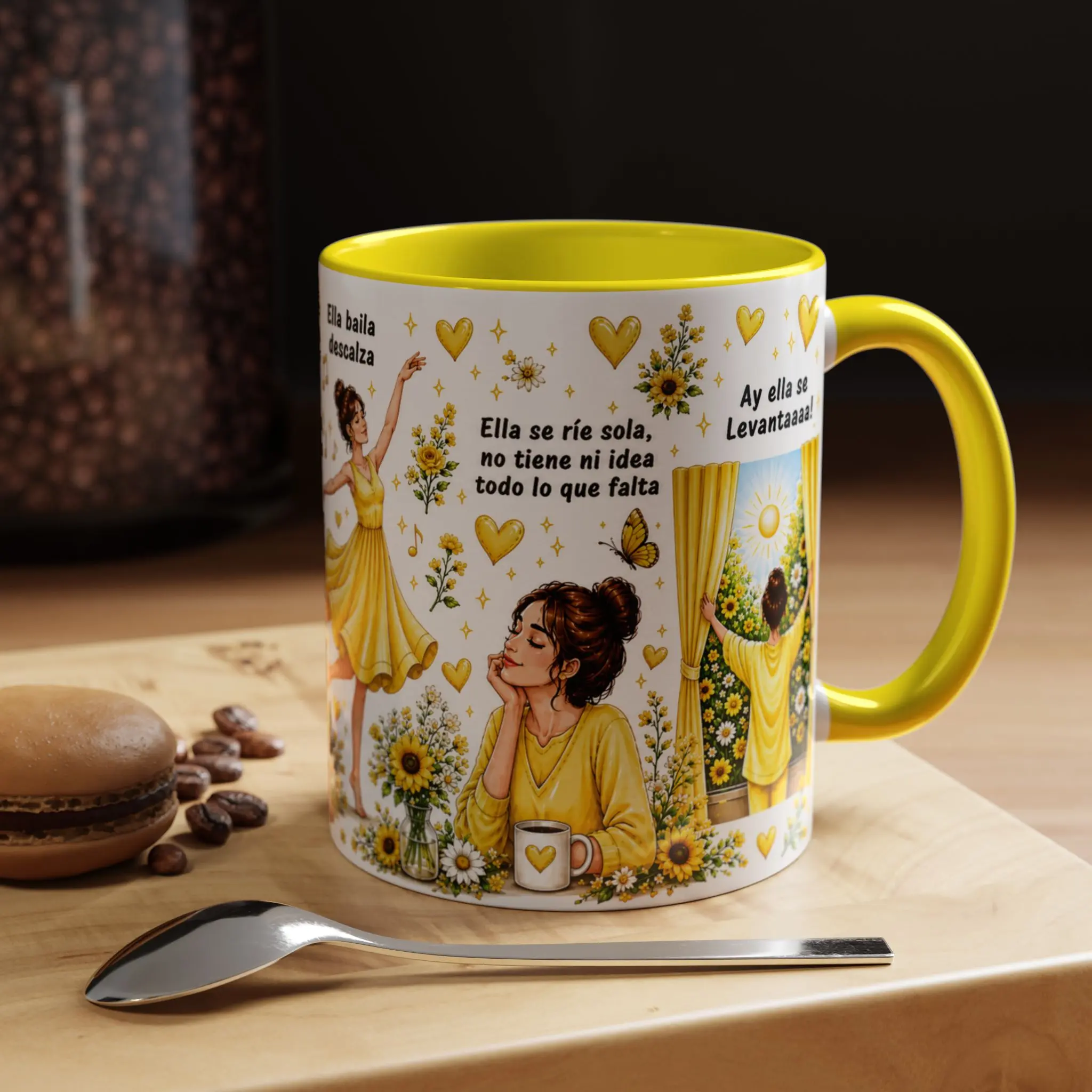 Sunflower Girl Spanish Phrase Mug | Accent Coffee Mug