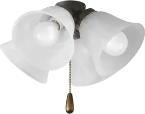 4-Light Universal Ceiling Fan Light Kit for AirPro Collection Ceiling Fans, New Traditional and Rustic Style, Includes 4 LED Light Bulbs, Antique Bronze