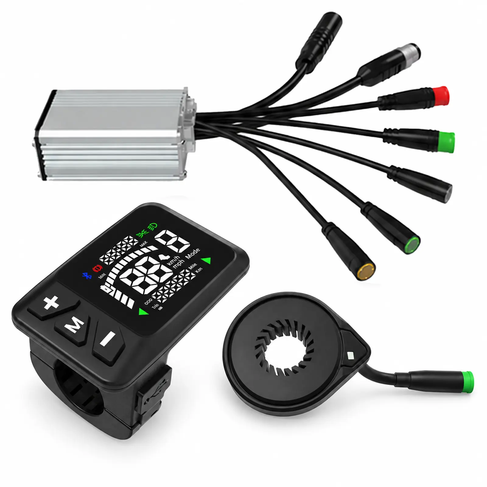48V Electric Bicycle Controller Kit with LCD Display & Hall Sensor Throttle, Self Balancing Scooter Unicycle Replacement Parts