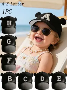 1PC Breathable Casual Baseball Cap, Adjustable Summer Sun Protection Hat, Sunhat, Sunscreen Hat, Cute Small Ears Design, Unisex Toddler Travel Play Accessory