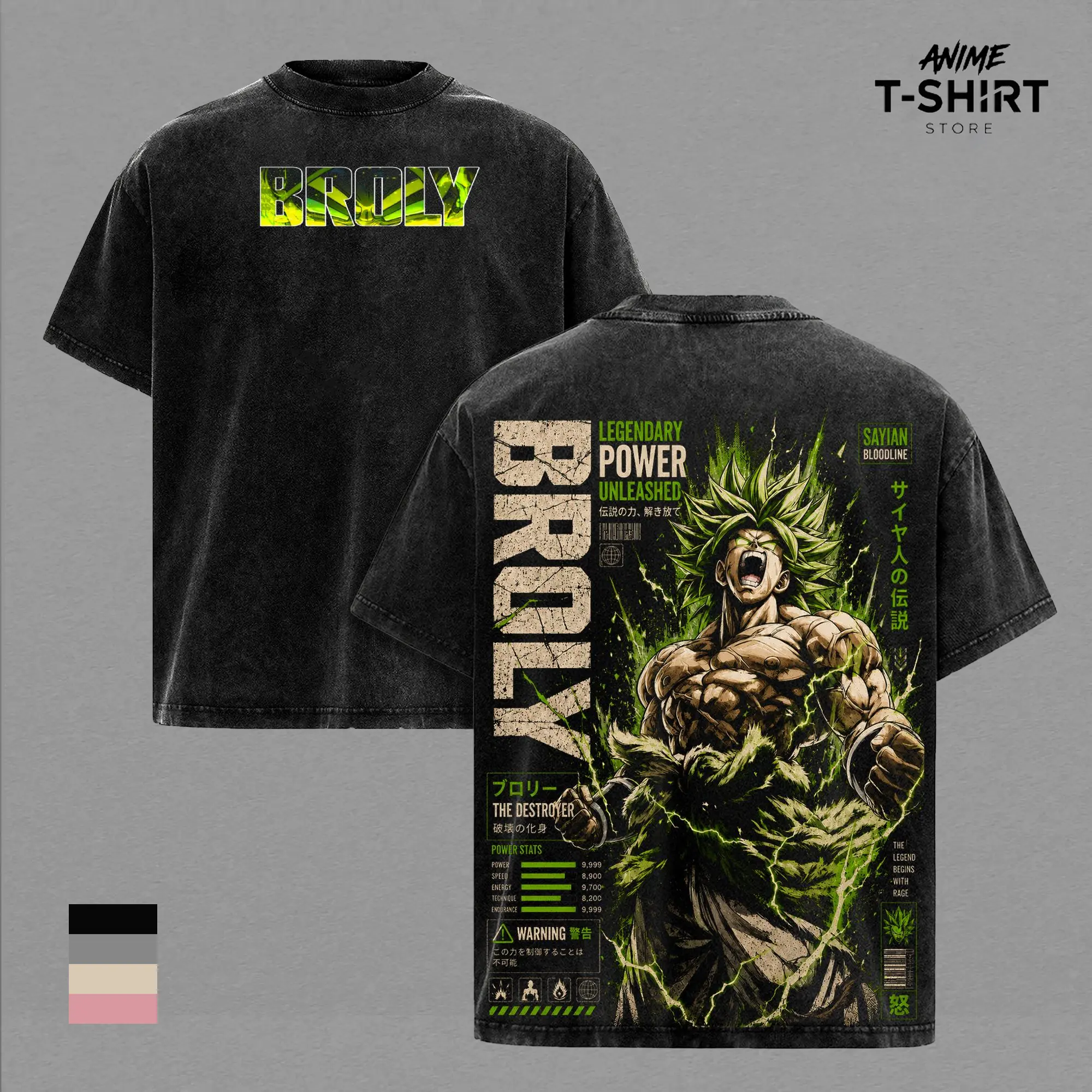 Broly DBZ Legendary Super Saiyan Vintage Washed Anime T Shirt, Heavyweight Graphic Tee, DBZ Streetwear, Oversized Anime Shirt, Gift for DBZ Fans