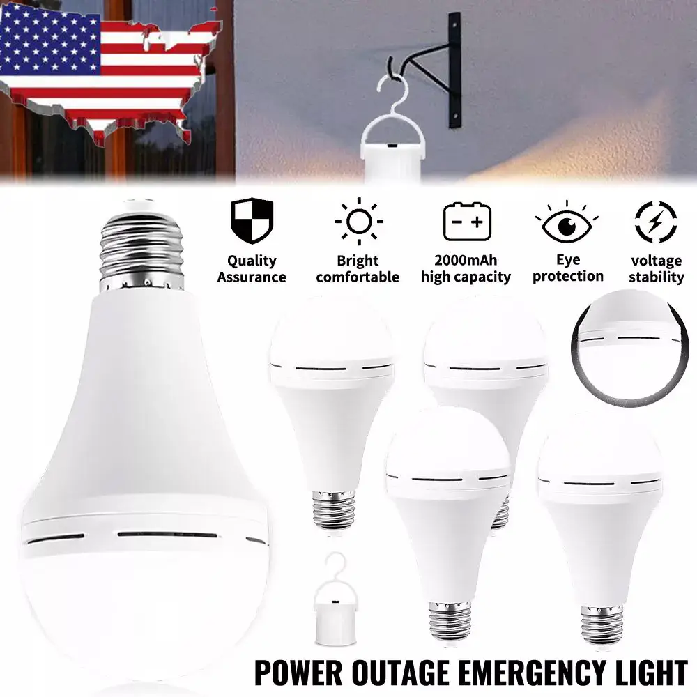 4/8/12/16 PCS 18W LED Rechargeable Light Bulbs, Emergency Light With 108 Watt Equivalent LED Bulbs, 800mAh Rechargeable Battery Backup, Soft White 650