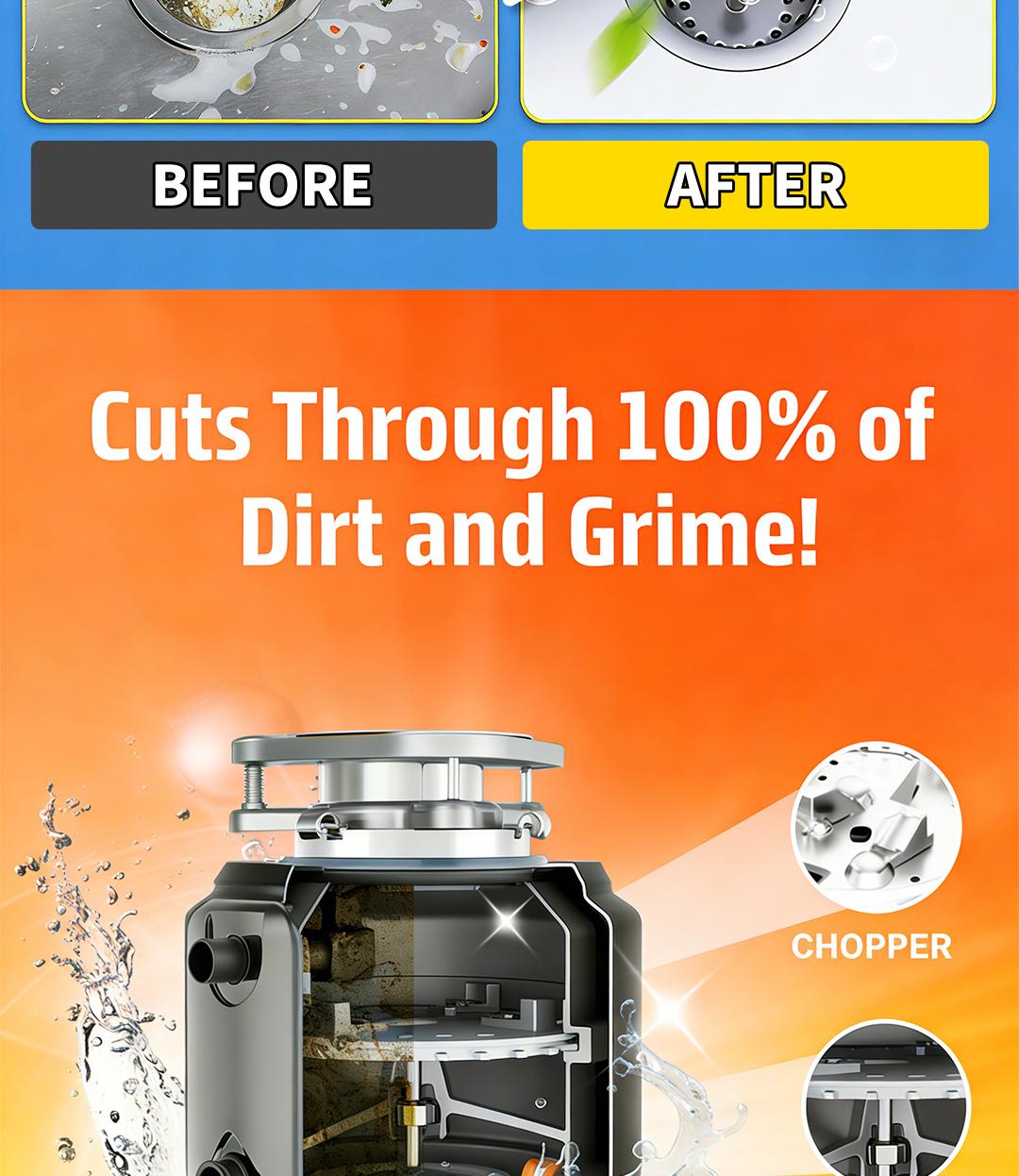 SOPAMI Garbage Disposal Cleaner Tablets | Septic System Safe, Deep Cleans Grime & Freshens Odors