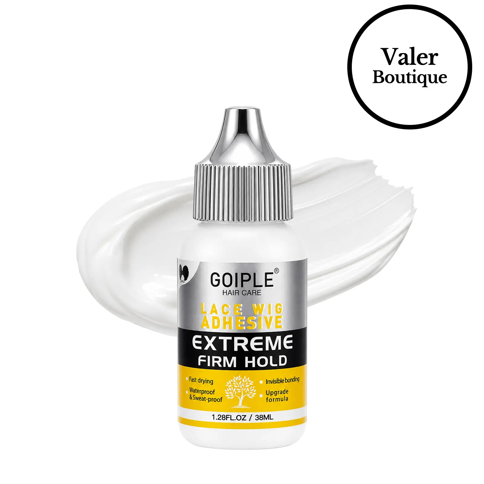 Goiple Lace Front Wig Glue - Waterproof Wig Adhesive for Lace Wigs Strong Hold and fast drying, natural and invisible Transparent Glue for Hair Replacement 1.28 fl oz