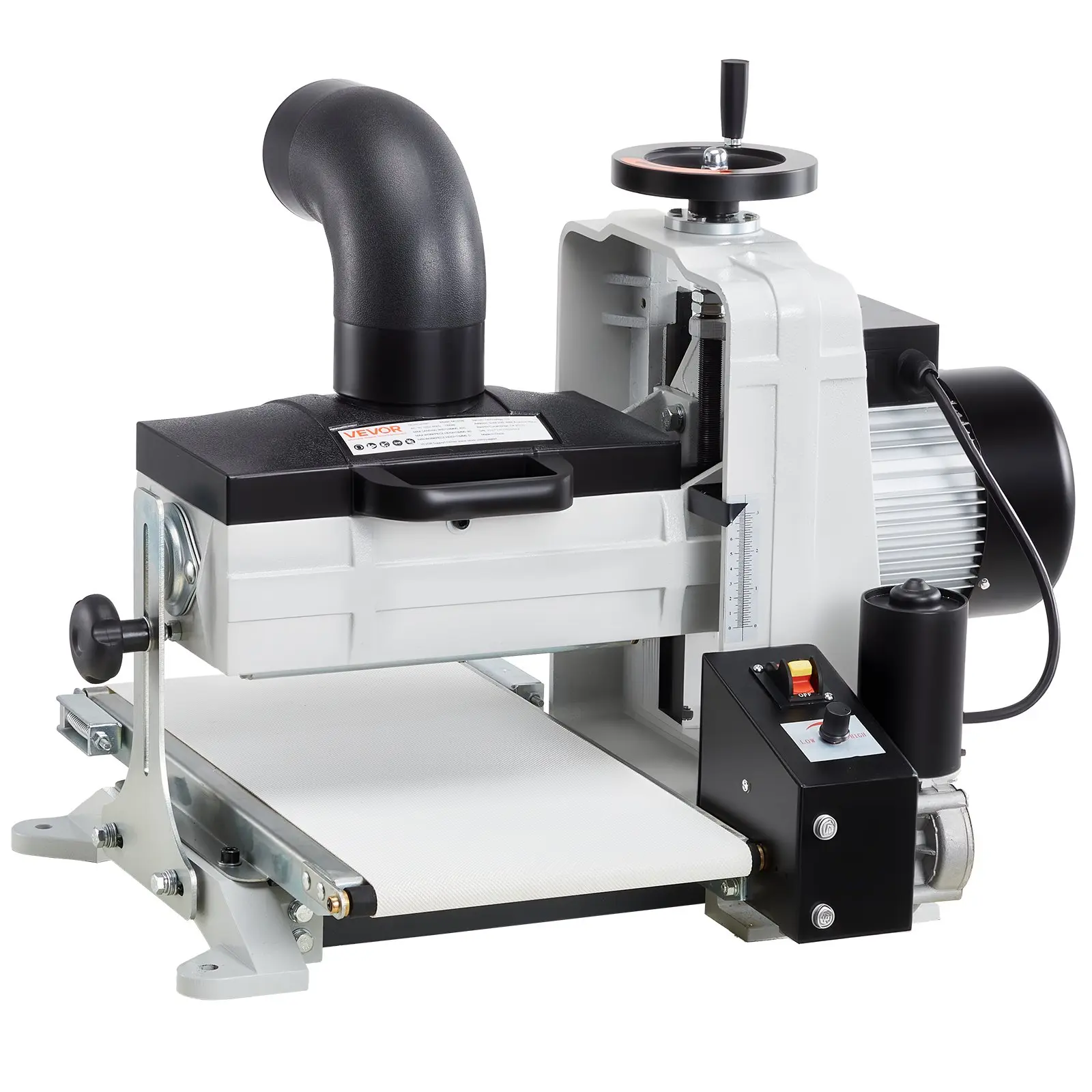VEVOR 10 Benchtop Drum Sander, 1HP 1725RPM Dual Motor Drum Sander for Woodworking - Variable Speed Conveyor Belt 4 Dust Collection Port for Cabinet Making Furniture Finishing