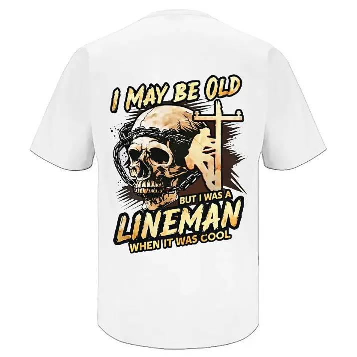 Retired Lineman T-Shirt for Men  Utility Worker Pride Graphic Tee  I May Be Old Funny Lineman Shirt  Powerline Veteran Gift