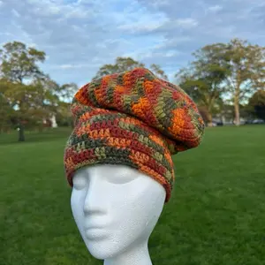 Autumn crochet slouchy beanie