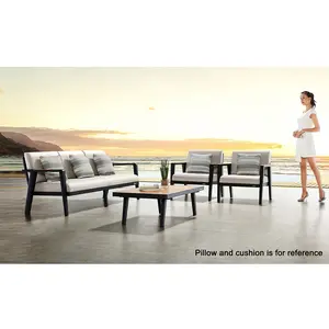 HIGOLD Emoti Aluminum Teak Patio Sofa for 5 - Series 6977