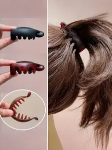 Women Anti-Slip Banana Hair Clips, Hair Claw, Vintage Oval Leopard Print, Amber &, Perfect for Ponytails, Bun Hairstyles, Fashion Accessories