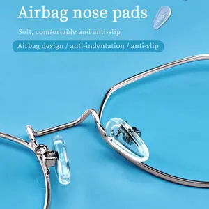 10 Pairs Soft Teardrop Air Cushion Eyeglass Nose Pads for Glasses- 3mm Elevated, Anti-Slip, with Removal Tool & Storage Case, Reduces Nose Pressure for Sports, Fits Screw-On Frames