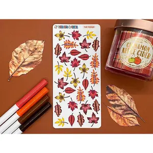 Autumn Leaves Themed Fall Foliage Color Sticker Sheet