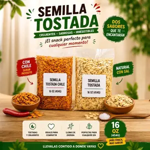 Semilla Tostada Pumpkin Seeds – Original con Sal & Chile Flavor – 16 oz (454g) ️