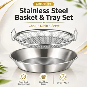 Portable Kitchen Oil Filter Basket, Stainless Steel with Handle, Frying Oil Strainer, Efw726031923-H-01 Model, Durable and Easy to Use