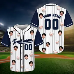 Custom Face Baseball Jersey, Personalized Team Jersey Shirt, Funny Photo Baseball Shirt, Custom Name Number Sports Jersey, Family Matching