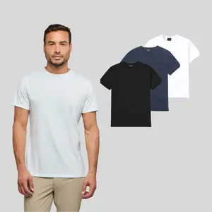 Cuts | Men's AO Split Hem Crew Neck T-Shirt 3-Pack | Anti-Odor Fitted Polyester Cotton Blend | Wrinkle Resistant Stretch