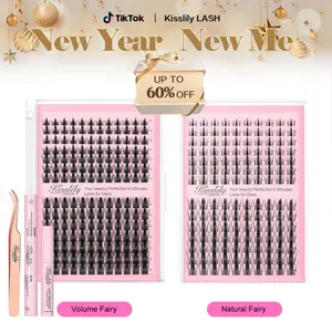Volume Fairy | Kisslily Manga Spikey C Curl Wet Look DIY Lashes Extension Kit and waterproof long lasting lash clusters  8-18 mm| Bond Seal and Remover Eyelash Makeup Eyelashes Cosmetic | Anime Style Eyelashes #TikTokShopBacktoSchool