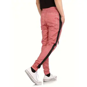 Men'S Casual Alphabet Print Joggers with Zipper Details - 100% Polyester Medium Stretch Regular Fit Knit Fabric Track Pants for All Seasons