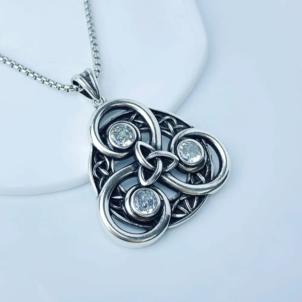 Vintage Celtic Knot Pendant Necklace – Retro Copper Yoga Jewelry for Men & Women