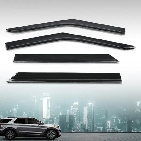 G-PLUS 4-Pieces Seamless Look Side Window Vent Visors for 2020-2025 Ford Car, Reinforced Rainproof UV Deflectors with Sticky Tape, Ventilation Aid, Heat & Wind Defense Auto Accessories