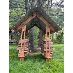 Handcrafted Mini Gazebo - Solid Kiln-Dried Wood Frame, Galvanized Steel Roof, Easy Assembly, FSC Certified, Outdoor Storage & Display, Made in the U.S.A