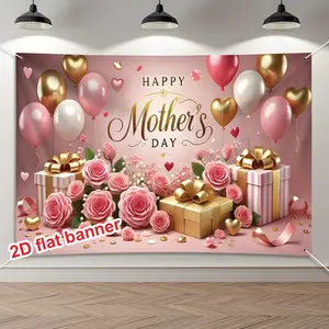 Happy Birthday Banner, Cute First Birthday Party Decoration, Party Decorations Banners, Polyester Background, Easy to Hang, Home Room Garden Wedding Photo Wall Prop