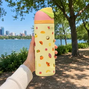 Birthday Bash Bottles Just Ripe Owala FreeSip Style Fruit Print Water Bottle Leakproof Insulated Tumbler Cute Summer Drinkware