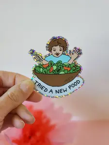 Tried a New Food Glitter Sticker