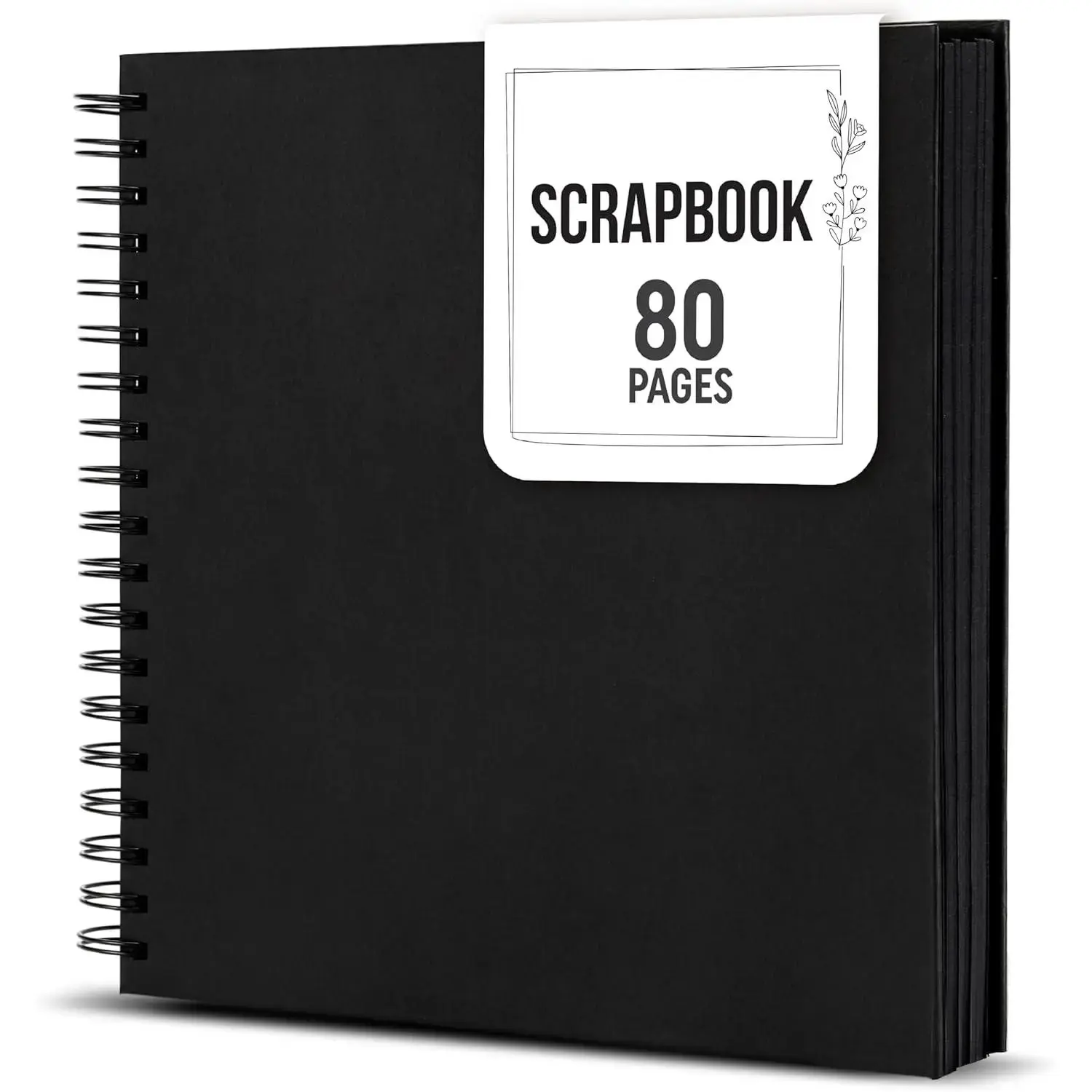 Black DIY Scrapbooking Album, 8x8 in 80-Page Thick Kraft Paper Photo Album for Wedding & Anniversary Memory Keeping, Scrapbooking Albums